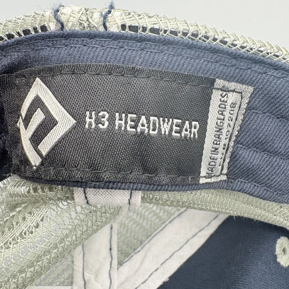 H3 Headwear Ford Mesh Trucker Hat Blue/White Adjustable Snapback Cap
